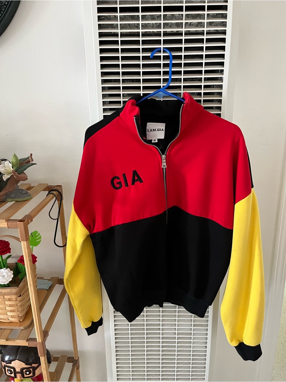 I.AM.GIA Red & Black Colorblock Zip Jacket